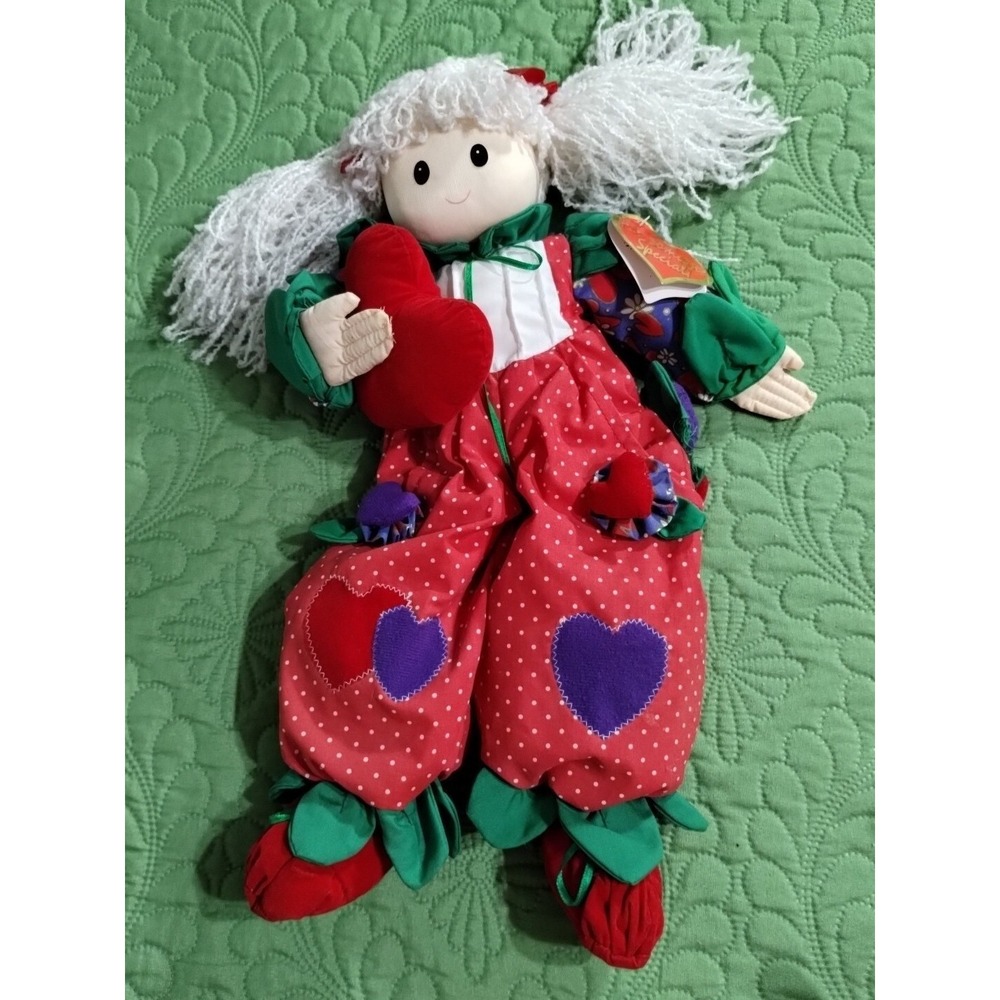 Little Treasures By Joelson Industries Plush Rag Doll Yarn Hair 1998 W/ Tags 17"